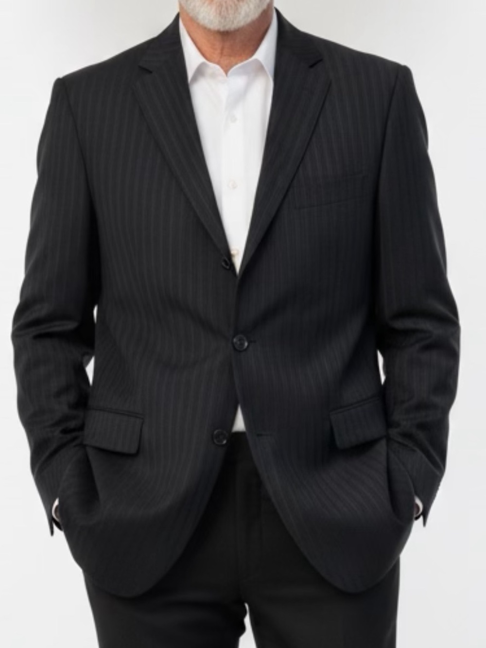 Hugo Boss Sz 44R Black Pinstripe Blazer as seen in Scorsese movie wool Y2K